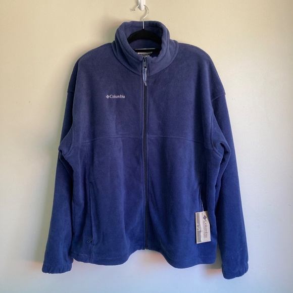 Men's Navy Blue Columbia Zip-Up Fleece Size XXL NWT - Picture 1 of 7